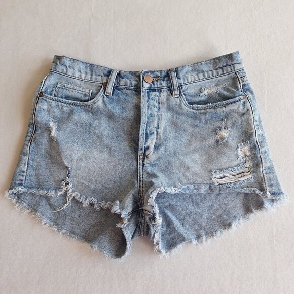 💙 BlankNYC Cut Off Denim Jeans Shorts Size 28/29 Western Country Coastal Cowgir - Picture 8 of 8